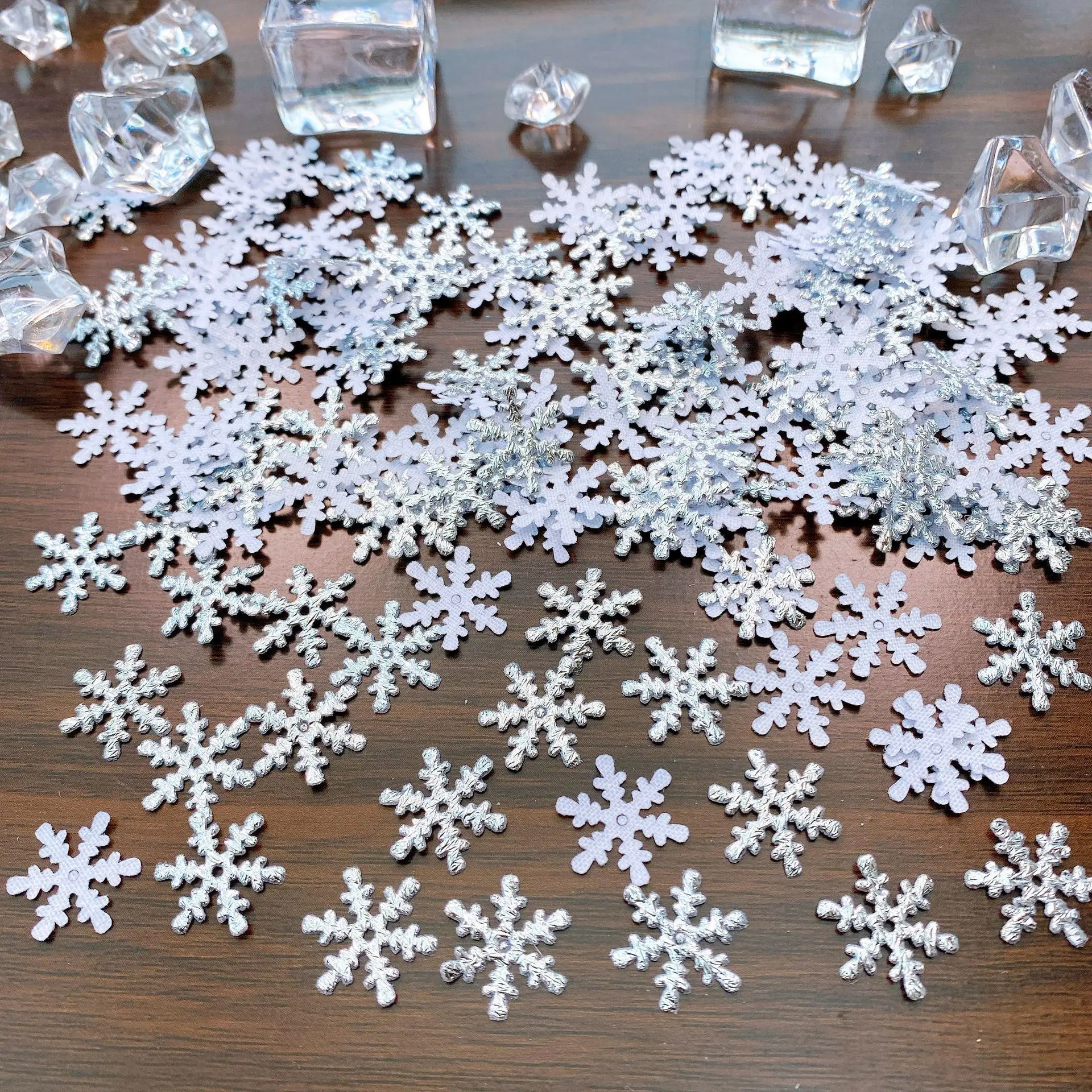 300Pcs Snowflake Scatter Christmas Table Party Decorations