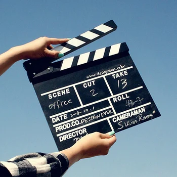 

Bigger Size Film Director Clapper board Wooden Props DIY Materials ideo Clapper Board Scene Clapperboard TV Movie Film Cut Prop