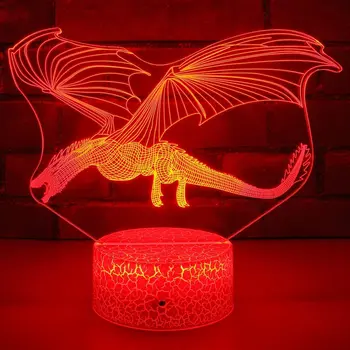 

Color Change Dragon Series Night Light 3D LED Night Lamps Remote/ Touch Control For Kids Christmas Gift Home Decor USB Powered