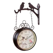 Предметы интерьера на стену Подвесные часы Металлические ретро немой декоративные часы для внутреннего и наружного можно подвесить