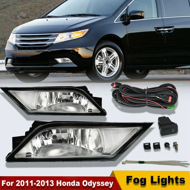 Для 2011-2013 Honda Odyssey Прозрачный бампер вождения Противотуманные фары+ переключатель левый+ правый США издание