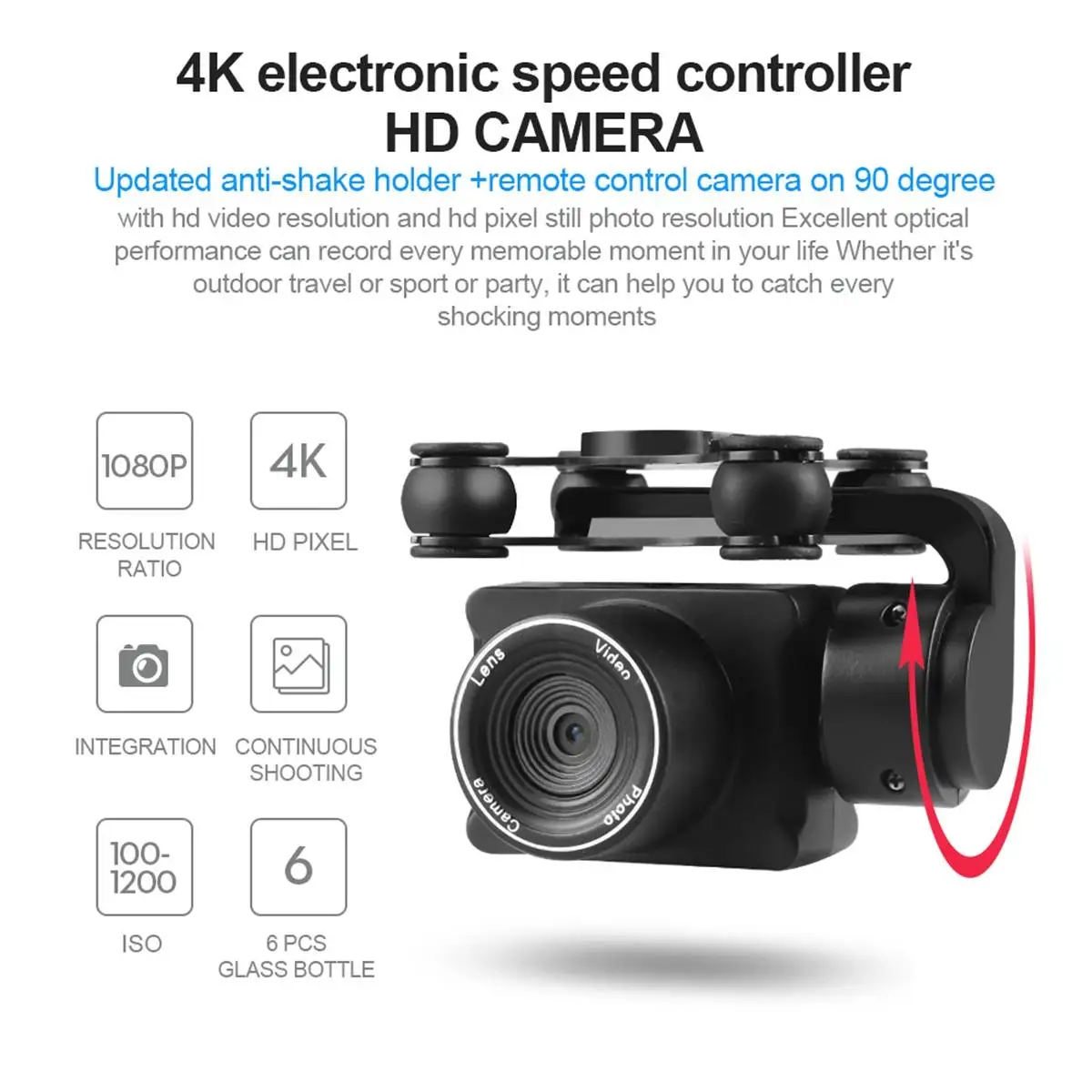 Дизайн 4K 1080 HD воздушная камера с широкоугольным квадрокоптером wifi FPV Режим высокой фиксации складной Дрон RC с батареей