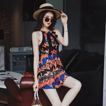 Женский цельный с рисунком, купальный костюм, летний сексуальный купальник, купальный костюм, женское пляжное платье для плавания