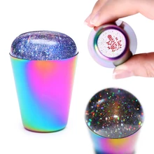 1 pc lidar com o stamper transparente do prego para a placa de carimbo clara stamper cabeça do prego arte molde ferramentas para placa(China)