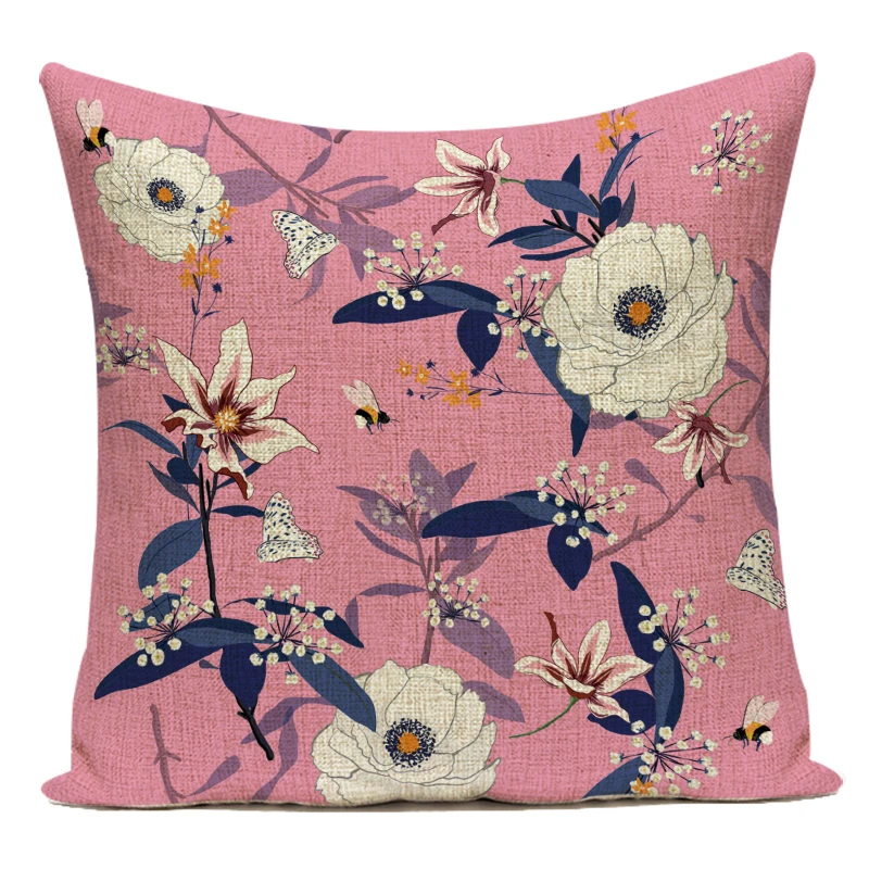 Dekorative Kissen Fall Polyester Blume Pflanze Tropische Pflanze Blätter Kissen Kissen Abdeckung Für Sofa Hause Kissenbezug – Detail 5