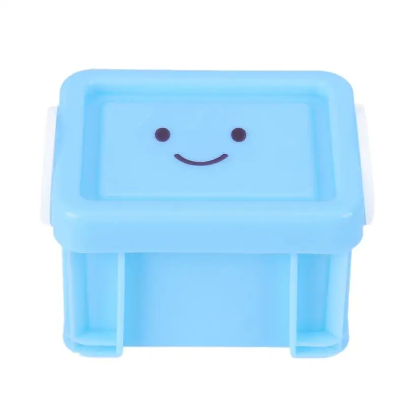 Мини-Ящики для хранения, пластиковые, для домашнего интерьера, труба, замок, коробка, супер красивая коробка для хранения, стол, органайзер, аксессуары - Цвет: Blue