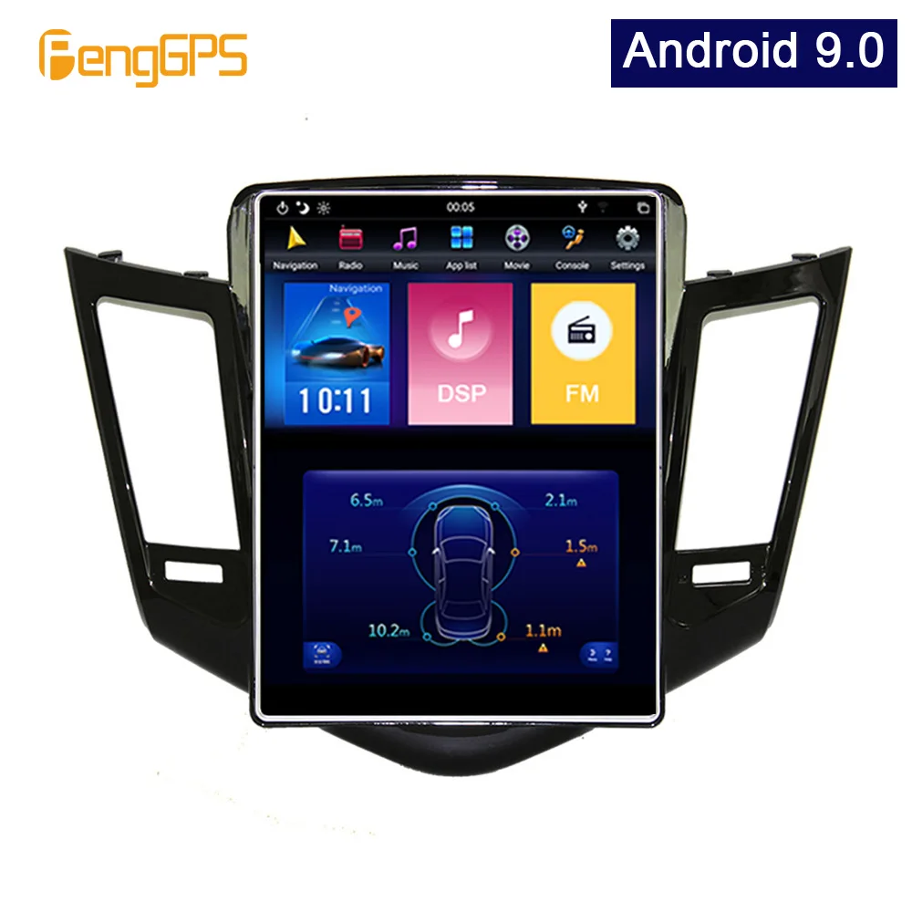4G+ 64G Android 9,0 автомобильный gps-навигация, dvd-плеер для Chevrolet Cruze 2009-2013 Tesla стиль 10. 4 дюйма головное устройство