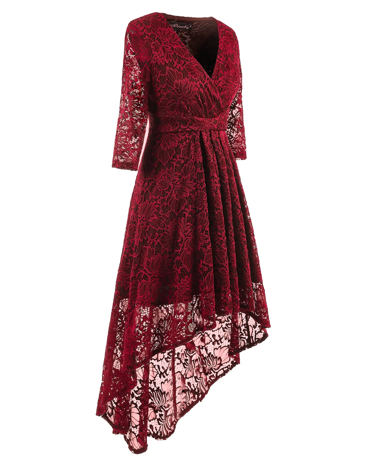 new hot explosion temperament V-neck slim lace seven-point sleeve dress woman S-2XL