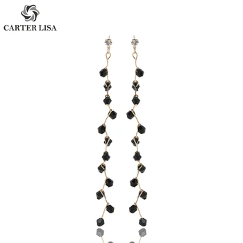 

CARTER LISA Art Long Crystal Branch Drop Dangle Earings For Women Girl Fashion Jewelry Party Christmas Gifts Brincos oorbellen