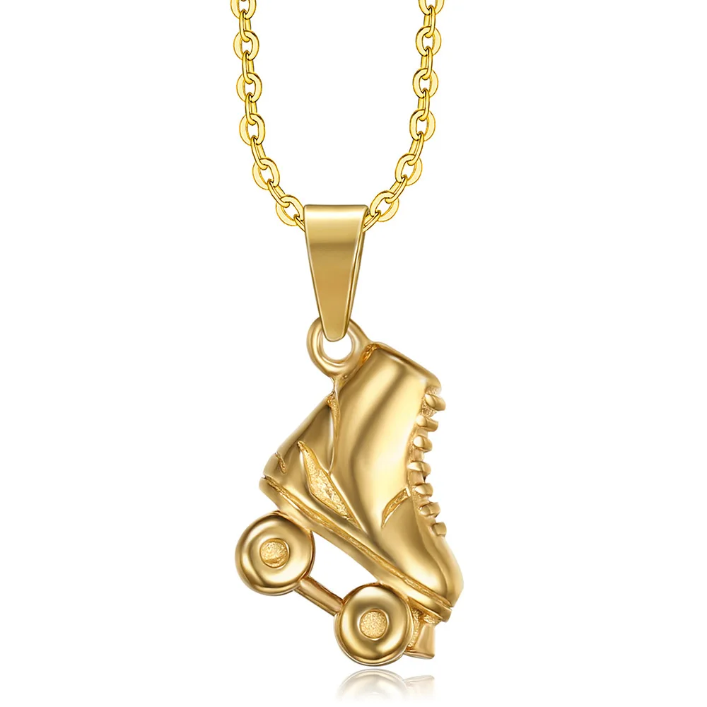 Stainless Steel Gold Hip Hop Skating Shoes Necklace Pendant Jewelry Men Sports Skill Gift | Украшения и аксессуары