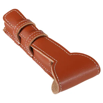 

1Pc Cowhide Safety Razor Leather Case Double Edge Shaving Leather Pouch Old Razor Holder Bag for Men (Brown)
