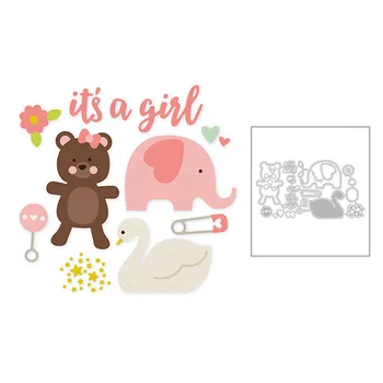 

2020 New Animal Bear Elephant Swan and Word Metal Cutting Dies For DIY Album Greeting Card Paper Scrapbooking Making No Stamps