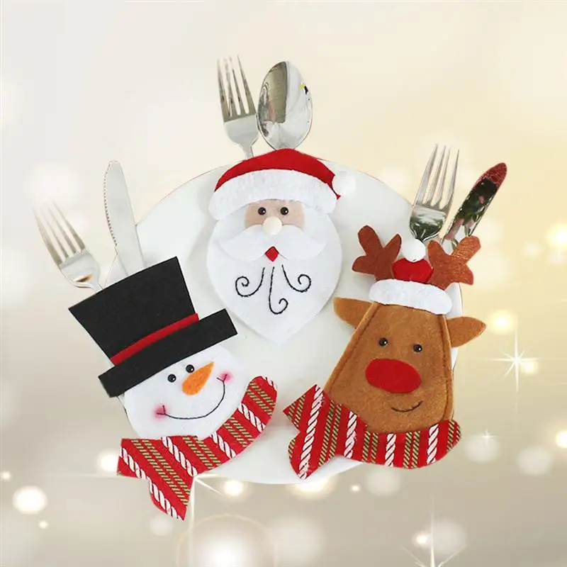 2pcs Beautiful Cute Tableware Cover Creative Christmas Tableware Cover for Home Store