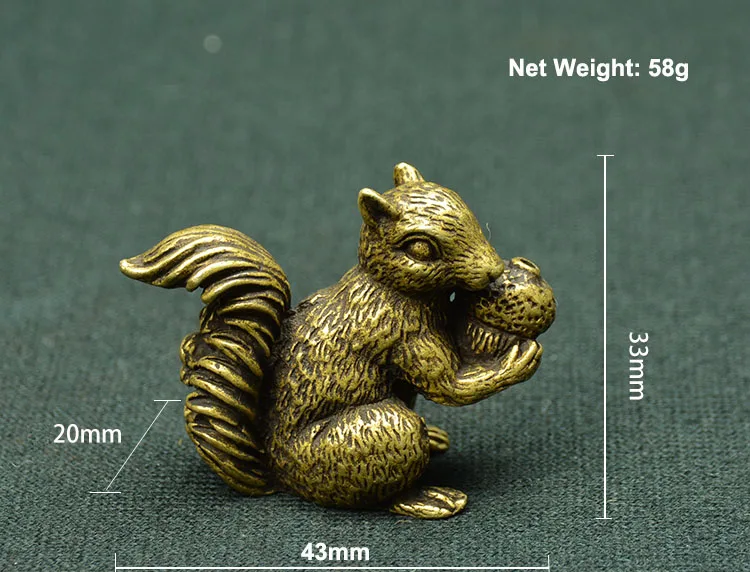 Antique Bronze Small Squirrel Ornament  (3)