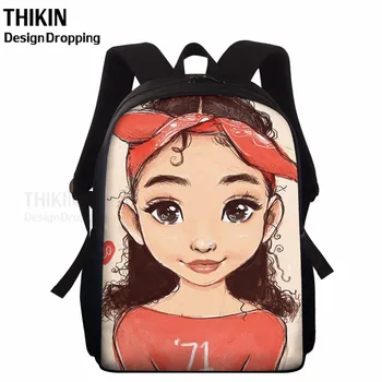 

THIKIN Kawaii Schoolbag For African Black Girls School Backpack Children's Big Book Bag Custom Kid Elementary Student Randoseru