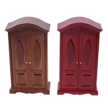 

1:12 Dollhouse DIY Simulation Miniature Wood Display Cupboard Cabinet Shelf Showcase Furniture Doll House Decor New Arrival