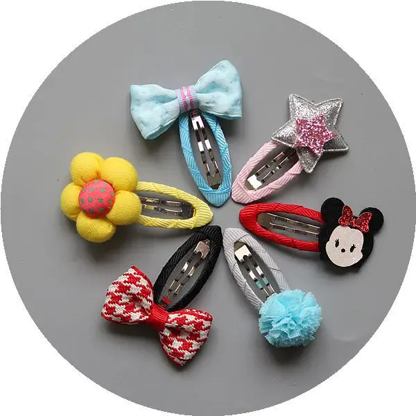 6pcs/card Baby Girls Bow Knot Hairpins Children Kids Cute Hairgrips Lovely Headwear Infants Barrettes Toddlers Hair Accessories