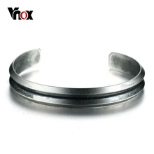Vnox простой ретро отступы браслет для Для женщин высокое качество Нержавеющая сталь Браслеты на запястье pulseiras ювелирные изделия