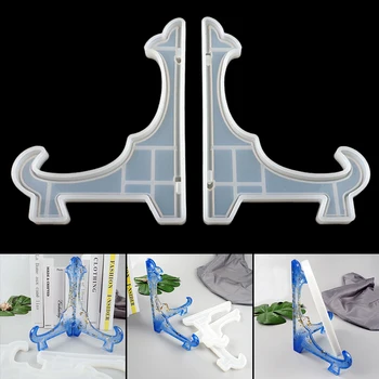 

2pcs/set Dish Rack Picture Frame Photo Display Rack Silicone Stand Holder Casting Mold Resin Epoxy Mould Craft
