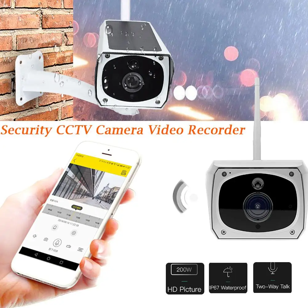 1080P wifi Беспроводная камера наблюдения для камеры наблюдения Водонепроницаемая домашняя камера безопасности с солнечной батареей