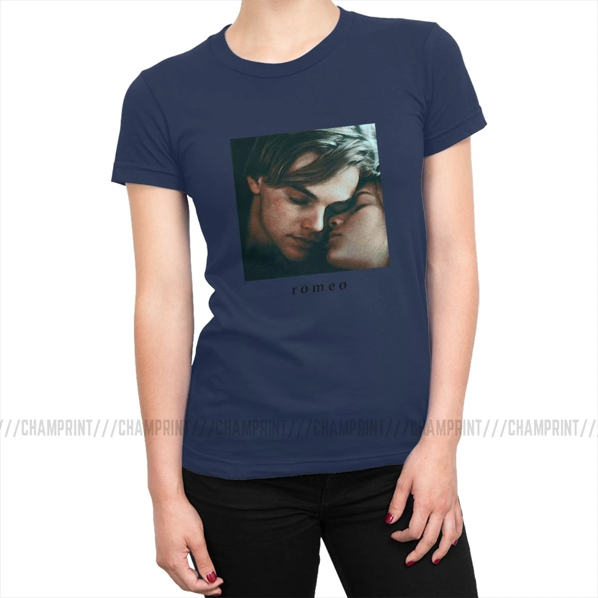 Romeo And Juliet Love Movie, женская футболка в стиле хип-хоп из хлопка, футболки tumblr, топы с круглым вырезом, женская одежда с графикой - Цвет: Тёмно-синий