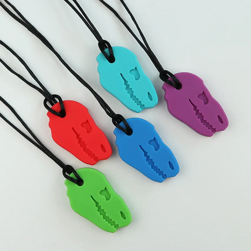 Lowered Jewelry-Sensory-Toys Necklace Dinosaur Chewable Baby Children Bite for Kids Special-Needs J9jBEzQO7