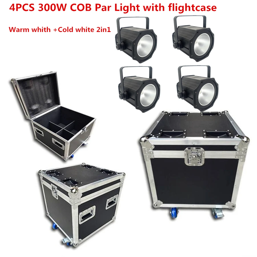 Warm Coldwhite 2in1 F светильник с 4 шт. RGBWA+ UV 6в1 300 Вт светодиодный COB Par Светильник с дверями сарая алюминиевый светодиодный стробоскоп эффект сценический светильник ing dj светильник - Цвет: Warm Coldwhite 2in1