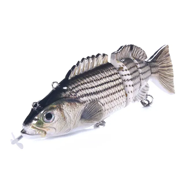 Robotic Fishing Lure USB Electric LED Swimbait 4 Segments Jointed Swimming Wobblers Rechargeable Auto Crankbait Pike Bait Hook Swimming Lure 6