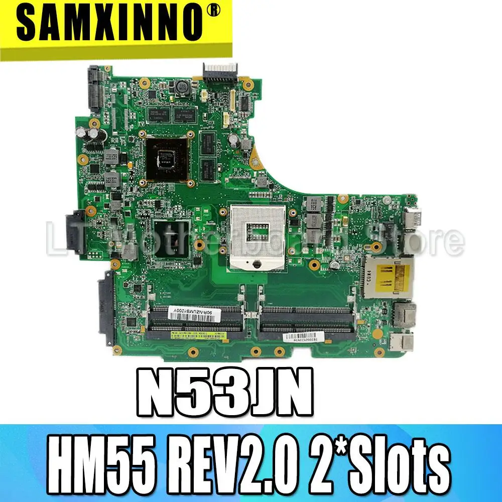 N53JN материнская плата HM55 REV2.0 2 * слота для For Asus N53 N53J ноутбука Материнская Тест 100%