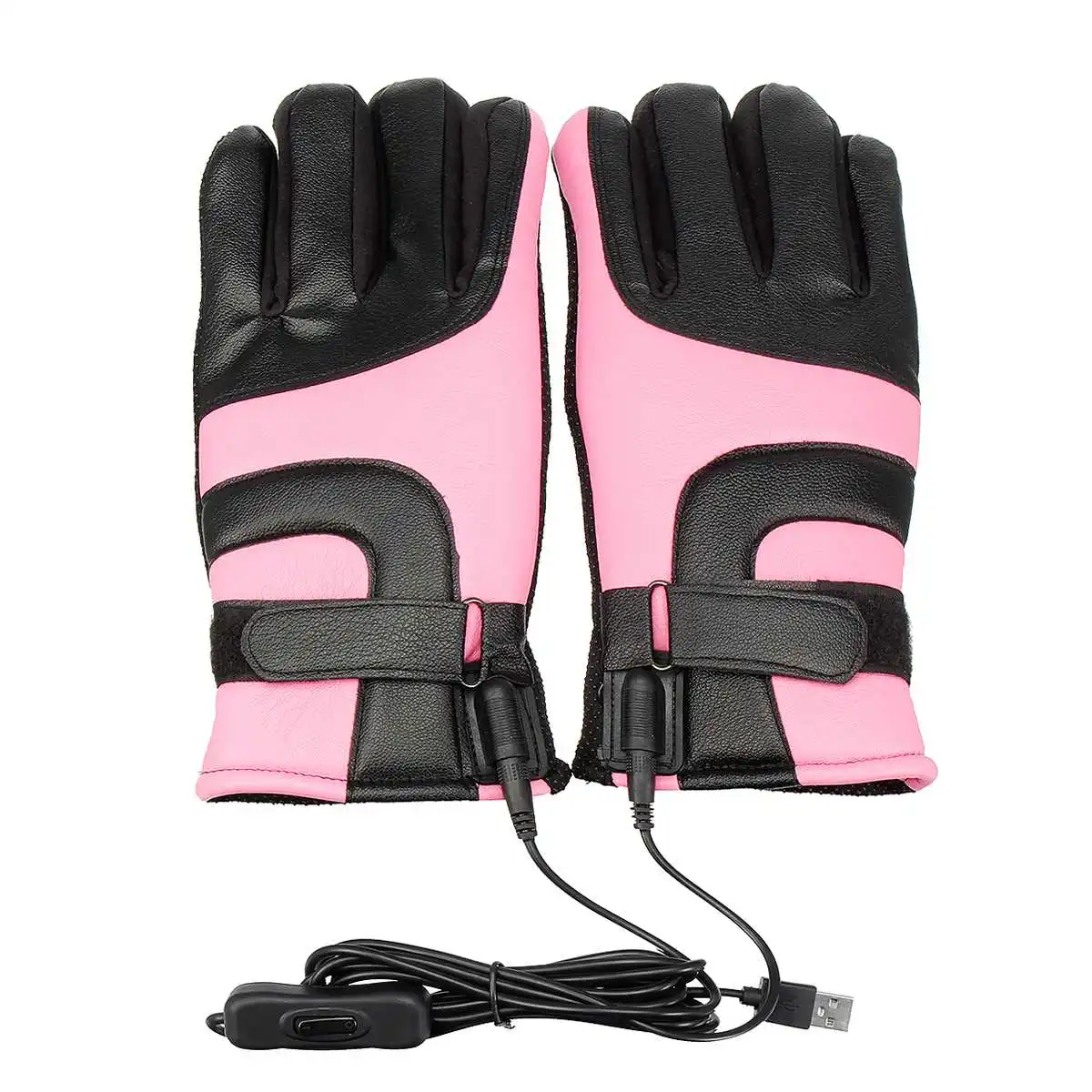 1 пара, зимние USB грелки для рук, электрические термальные перчатки, водонепроницаемые перчатки с подогревом, на батарейках, для мотоцикла, лыжные перчатки - Цвет: Type 2
