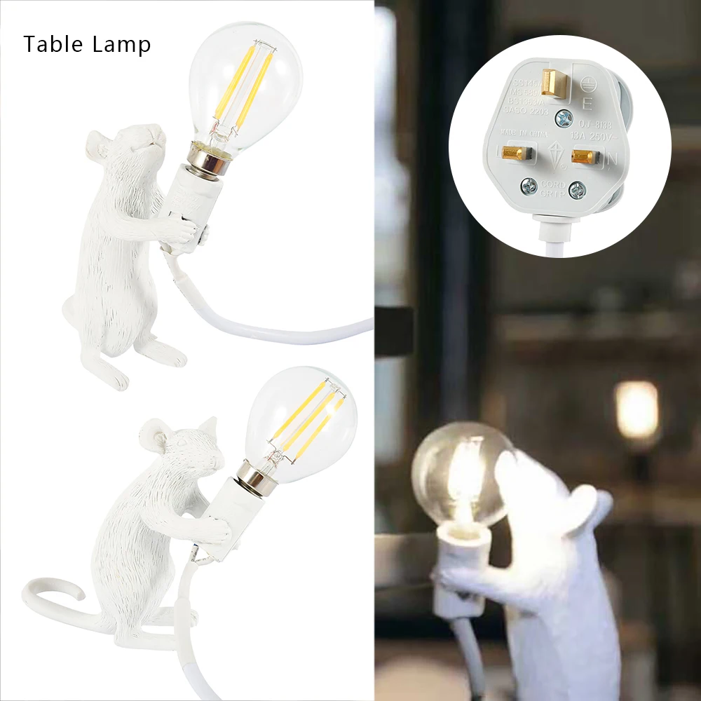 Creative Mouse Table Lamp Mini Animal Small Mini Mouse Desk Light Cute LED Night Light Home Decoration Bedside Lamp