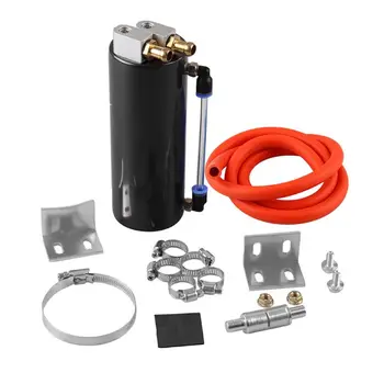 

1 Set 350ML Universal Aluminum Alloy Racing Oil Catch Tank Round Can Reservoir OCC019 Vehicle Car Accessories 6 Colors