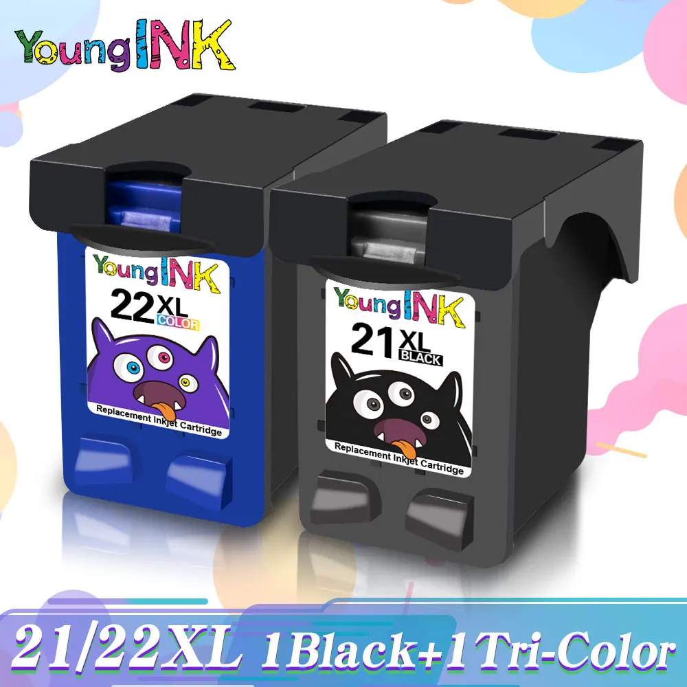 Cartuccia D'Inchiostro Young Ink Rigenerata Per Hp 21 22 Hp 21Xl 22 Xl Per Deskjet Envy F340 F350 F4135 F4140 F4150 F4172 F4175 Stampante