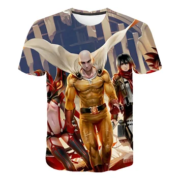 

Summer Men's Cartoon T-shirt 2020 Fashion Trend 3D Printed saitama O Neck New Hot Short-Sleeved Shirt