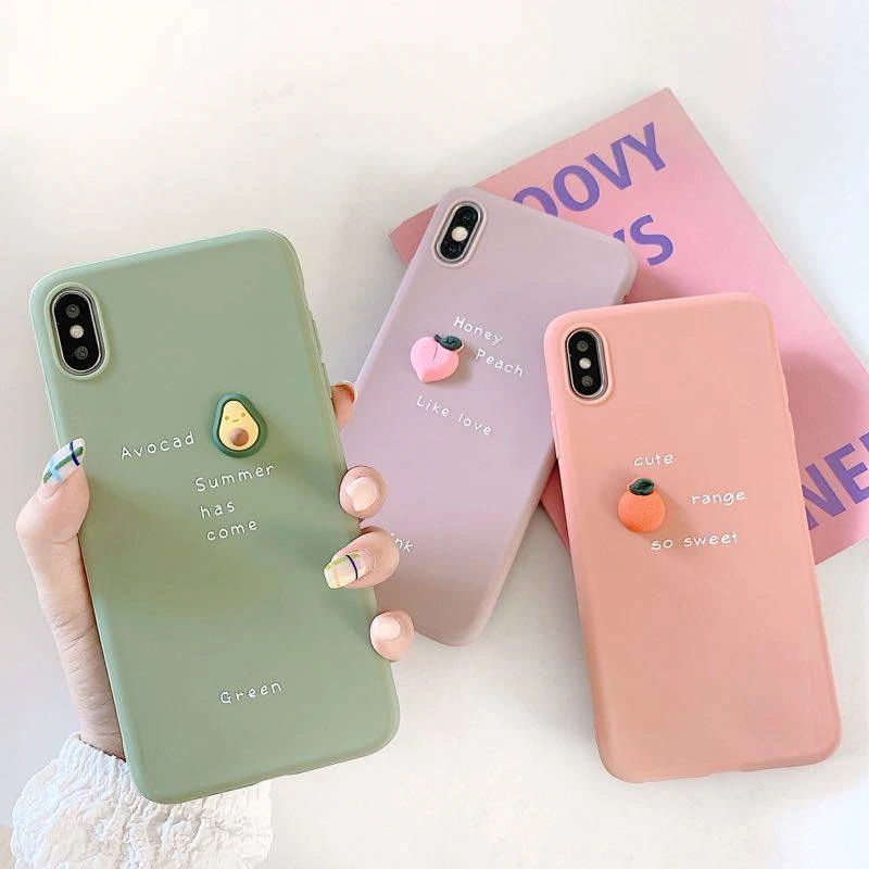 

Cartoon Fruit Case For iPhone XR X XS Max Cover Silicone Soft TPU For iPhone 7 8 6 Plus Phone Bags Shell Capa Matte