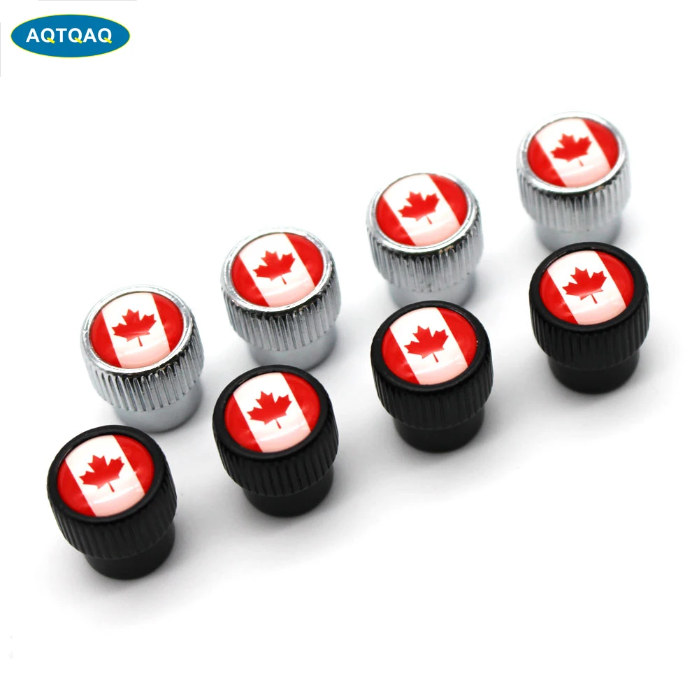 4 Pcs/Set Zinc Alloy Canada National Flag Tire Valve Stem Cap Wheel Air Caps for Auto Cars | Автомобили и мотоциклы