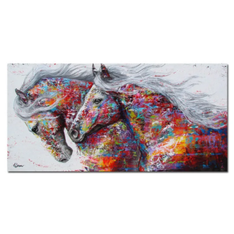 

Colorful Horse Canvas Painting Unframed Hanging Wall Art Decor Waterproof Spray Painting Poster Picture