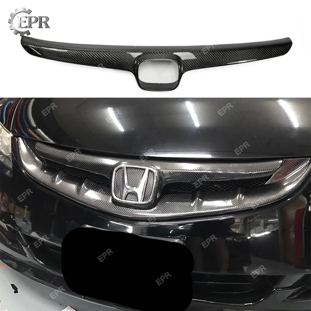 

Carbon Racing Trim For Civic (2006-2008) Carbon Fiber Front Grille Cover (US) Body Kit Tuning Part For Civic Bumper Nose Cover