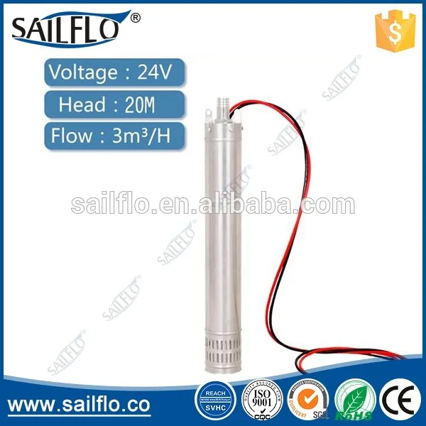 Sailflo 24v 4'' lift 100feet submersible DC solar pump price/mini solar water pump
