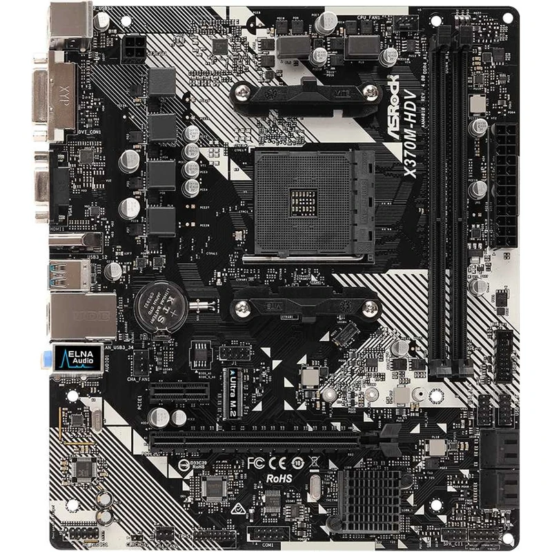 Материнская плата ASROCK X370M HDV R4.0 SocketAM4 AMD X370 mATX Ret|Материнские платы| |
