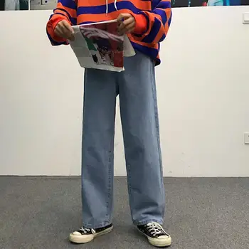 

Ins Korean Men's Jeans Classic Direct Stretch Dark Blue Business Casual Denim Pants Slim Straight Long Trousers Gentleman Cowboy