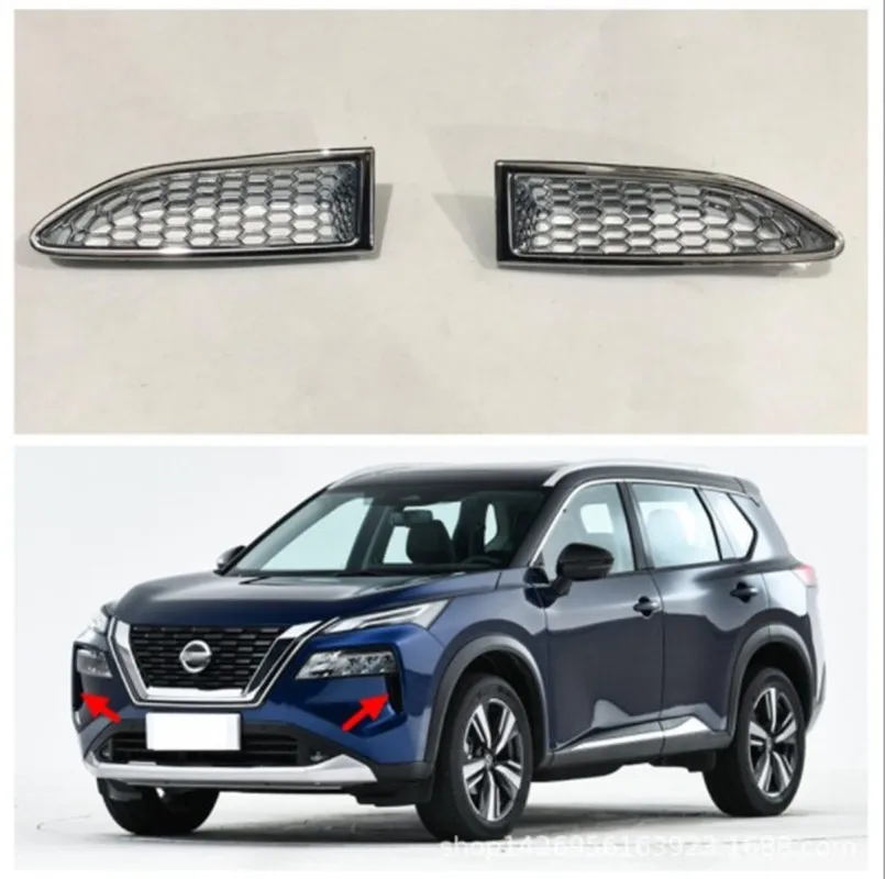 

Для Nissan X-Trail 2021 ABS Автомобильная Передняя головка боковая Выходная часть крыла рама крышка отделка стикер для стайлинга автомобиля
