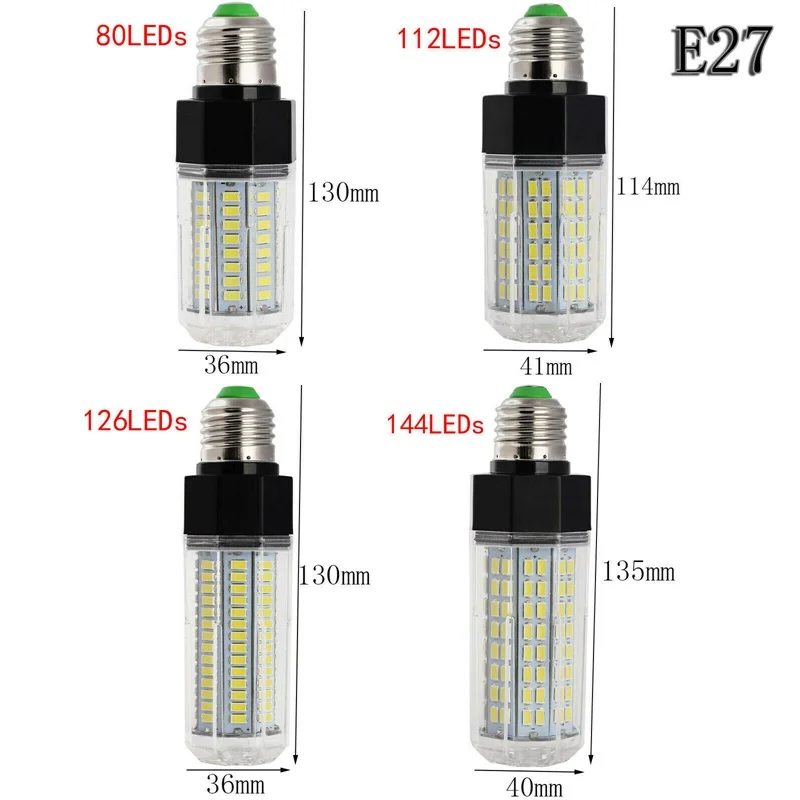 조도 조절식 LED 옥수수 전구 램프, 백열등, 70W-120W, 80 112 126 144 LED, 집 장식 조명용 110V-240V, E27 E14