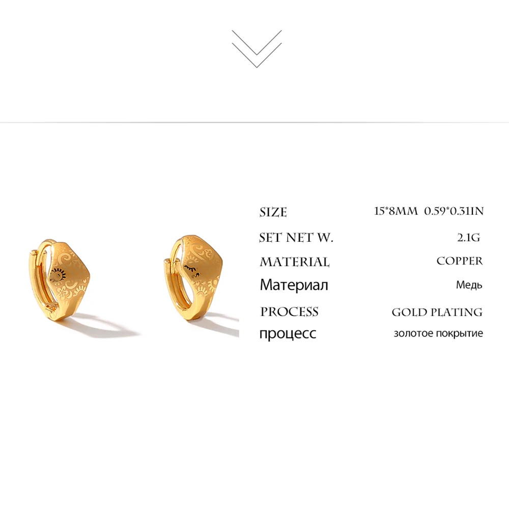 Mchic Trendy Geometric Earrings Gold Color Jewelry Personalized Temperament Pattern Ear Ring for Women Christmas Gift бижутерия