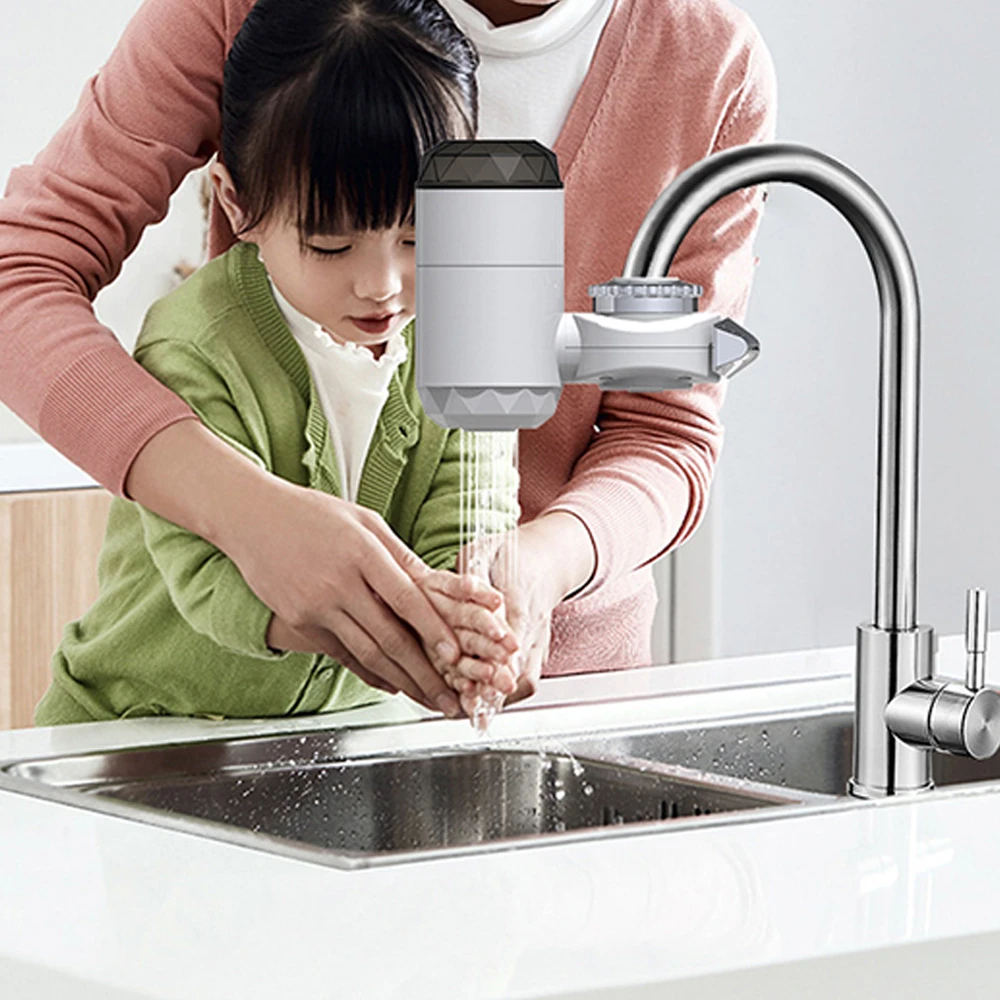 Chauffe-Eau sans Réservoir,CEIEVER Chauffe-eau instantané electrique 220V  3000W Réchauffeur d'eau instantané avec affichage à cristaux liquides pour