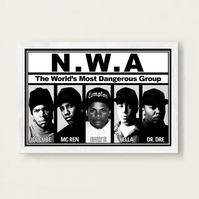 N. W. A хип-хоп для музыкальных выступлений, для чтения рэпа звезда ледяной куб Dr. Dre Eazy-E Старая школа искусства живопись Шелковый Холст плакат настенный домашний декор - Цвет: 12