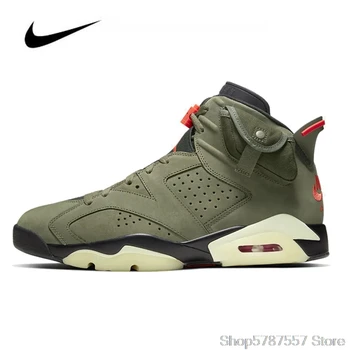 

Nike Air Jordan 6 Men's Basketball Shoes Travis Scott Medium Sneakers Original HighTop Basketball Unisex Jordan Women Shoes