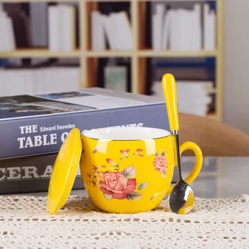 

Ceramic Goblet with Round Belly Mug for Lovers Coffee Mug with Milk Mug for Birthday Gift