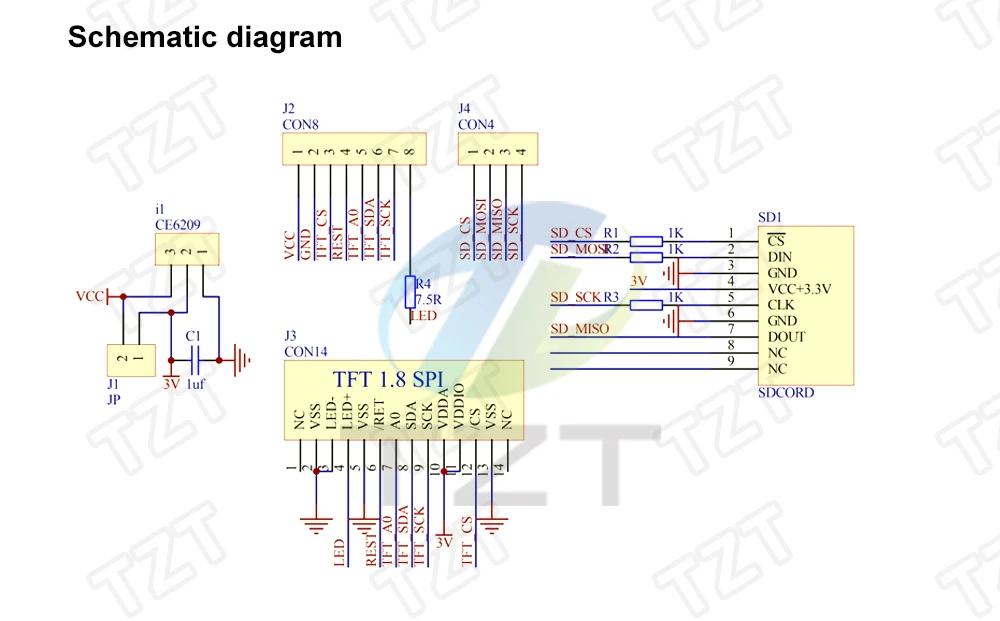 TZT 1,8 дюймов TFT lcd модуль ЖК-экран модуль SPI серийный 51 драйверы 4 IO драйвер TFT Разрешение 128*160 для Arduino