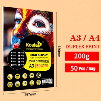 

50pcs 120g Double-sided Color Jet Coated Paper Colorful Image Is Clear A3/a4 High Gloss Photo Paper Color Inkjet Paper
